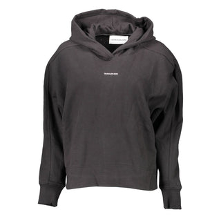 Schwarzer Damen-Kapuzenpullover aus Baumwolle