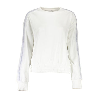 White Cotton Women Sweatshirt