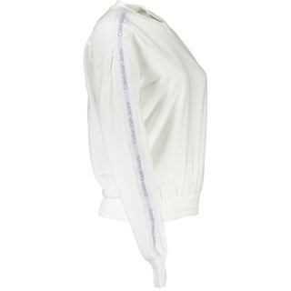 White Cotton Women Sweatshirt