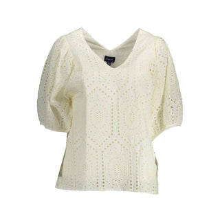 Camiseta blanca de algodón para mujer