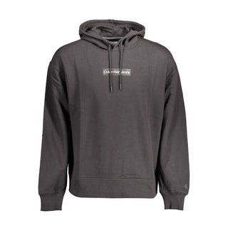 Sudadera con capucha negra de algodón para hombre