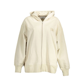 Beiges Baumwoll-Sweatshirt für Damen