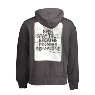 Sudadera con capucha negra de algodón para hombre