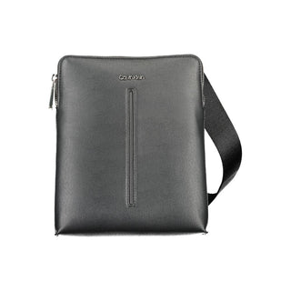 Schwarze Herren-Schultertasche aus Polyurethan