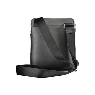 Schwarze Herren-Schultertasche aus Polyurethan