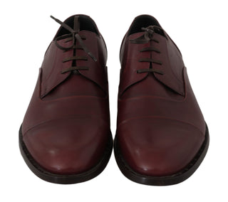 Zapatos Derby Formales de Cuero Burdeos Rojos