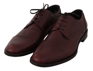 Zapatos Derby Formales de Cuero Burdeos Rojos