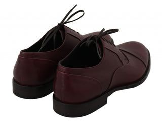 Zapatos Derby Formales de Cuero Burdeos Rojos