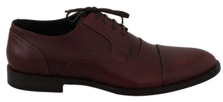 Zapatos Derby Formales de Cuero Burdeos Rojos