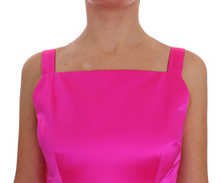 Vestido de gala de tubo largo de seda rosa