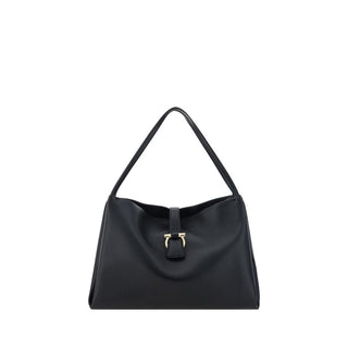 Bolso de mano de cuero de becerro negro Bos Taurus