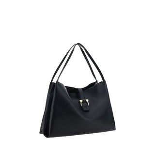 Bolso de mano de cuero de becerro negro Bos Taurus