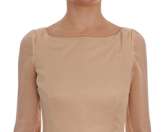 Beiges Ballkleid aus Seide in voller Länge