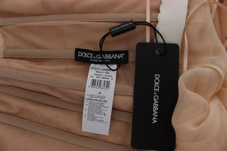 Beiges Ballkleid aus Seide in voller Länge