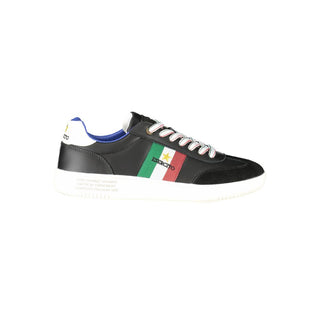 Schwarze Leder-Herren-Sneaker