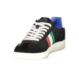 Schwarze Leder-Herren-Sneaker