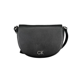 Bolso de hombro para mujer de poliuretano negro