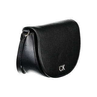 Bolso de hombro para mujer de poliuretano negro