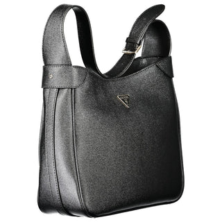 Schwarze Damenhandtasche aus Polyurethan