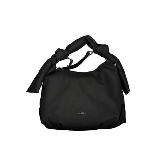 Schwarze Damenhandtasche aus Polyester