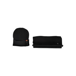 Schwarzes Baumwoll-Herrenschal-Set