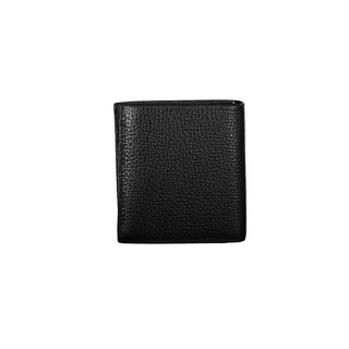 Cartera negra de cuero para hombre