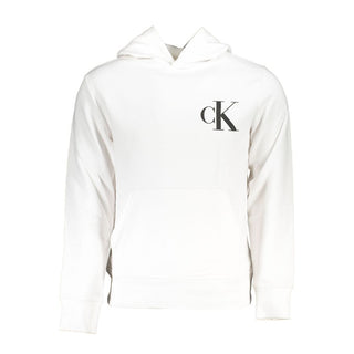 Weißer Herren-Kapuzenpullover aus Baumwolle