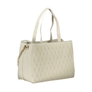Bianco Damen-Polyurethan-Tasche mit zwei Henkeln und Kettenriemen