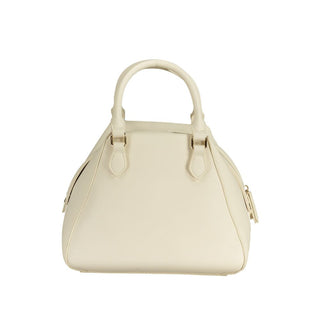 Bianco Polyurethane Women's Bag with Handles and Shoulder Strap
