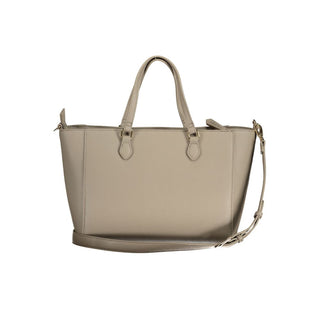 Beige Polyurethane Women's Bag
