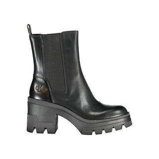 Schwarzer Damen-Stiefelette aus Polyurethan