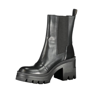 Schwarzer Damen-Stiefelette aus Polyurethan