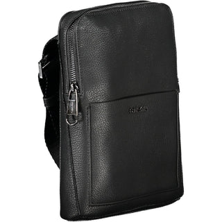 Bolso de hombro negro de poliuretano para hombre  