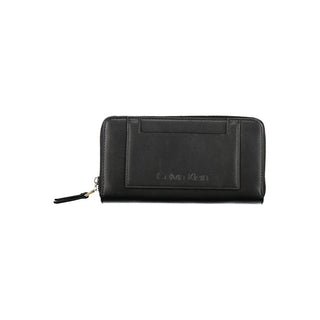 Cartera de poliéster negra para mujer
