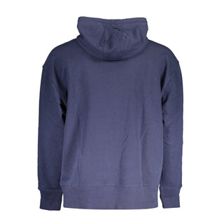 Sudadera con capucha para hombre azul de algodón