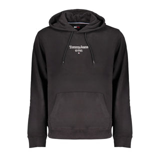 Schwarzer Baumwoll-Herren-Kapuzenpullover