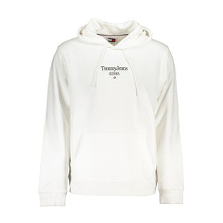 White Cotton Men's Sweatshirt with Hood