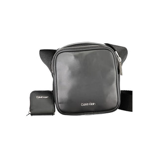 Schwarze Herren-Schultertasche aus Polyurethan