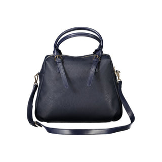Blue Polyurethane Women's Bag