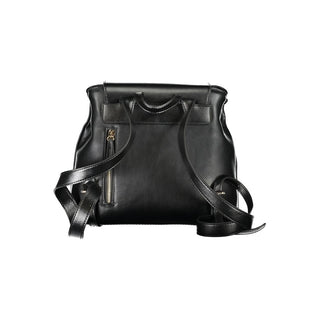 Black Polyurethane Women's Backpack