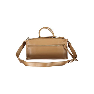 Beige Polyurethane Women's Bag