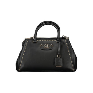 Schwarze Damenhandtasche aus Polyurethan