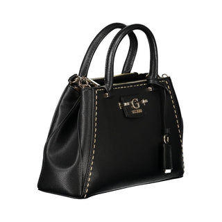 Schwarze Damenhandtasche aus Polyurethan