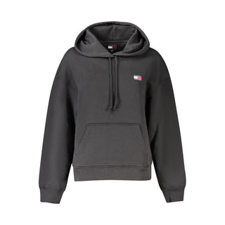 Black Cotton Women Sweatshirt