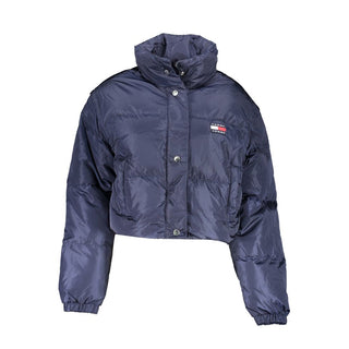 Blaue Nylon-Damenjacke