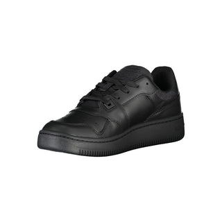 Schwarze Leder-Sneaker für Damen