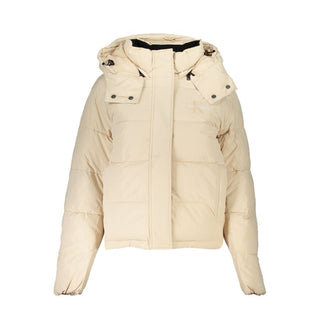 Chaqueta de poliéster beige para mujer