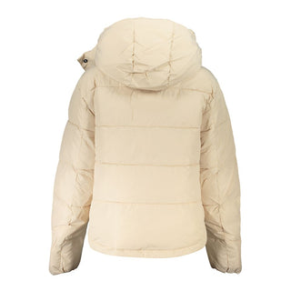 Chaqueta de poliéster beige para mujer