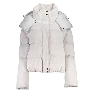 Chaqueta de poliuretano blanca para mujer