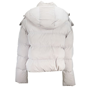 Chaqueta de poliuretano blanca para mujer